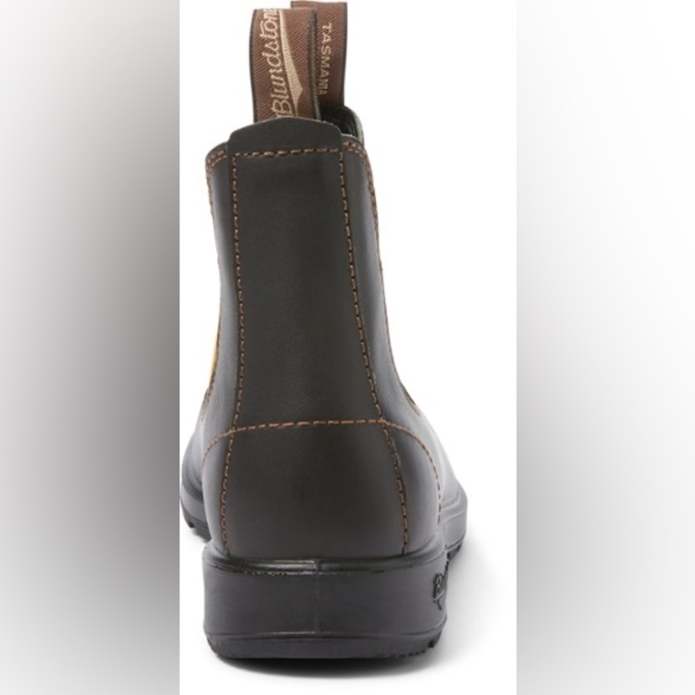Blundstone Men's Dark Brown Boots with Mustard Elastic - Picture 4 of 5